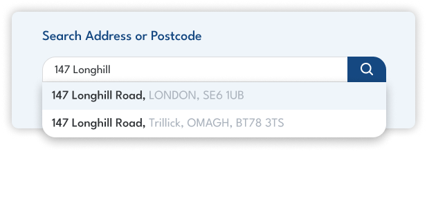 Our Address Capture and verification solution displayed, showcasing the adaptability and user-friendly interface of our address solutions.