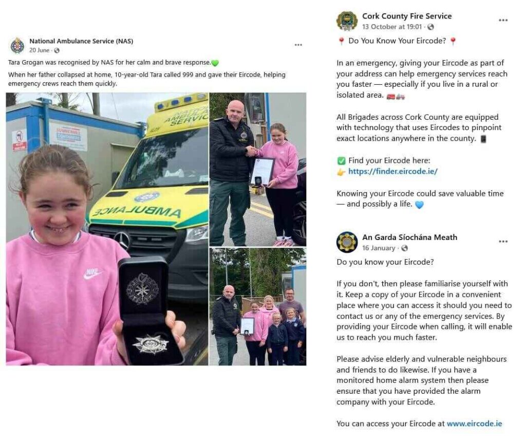 Eircode first response