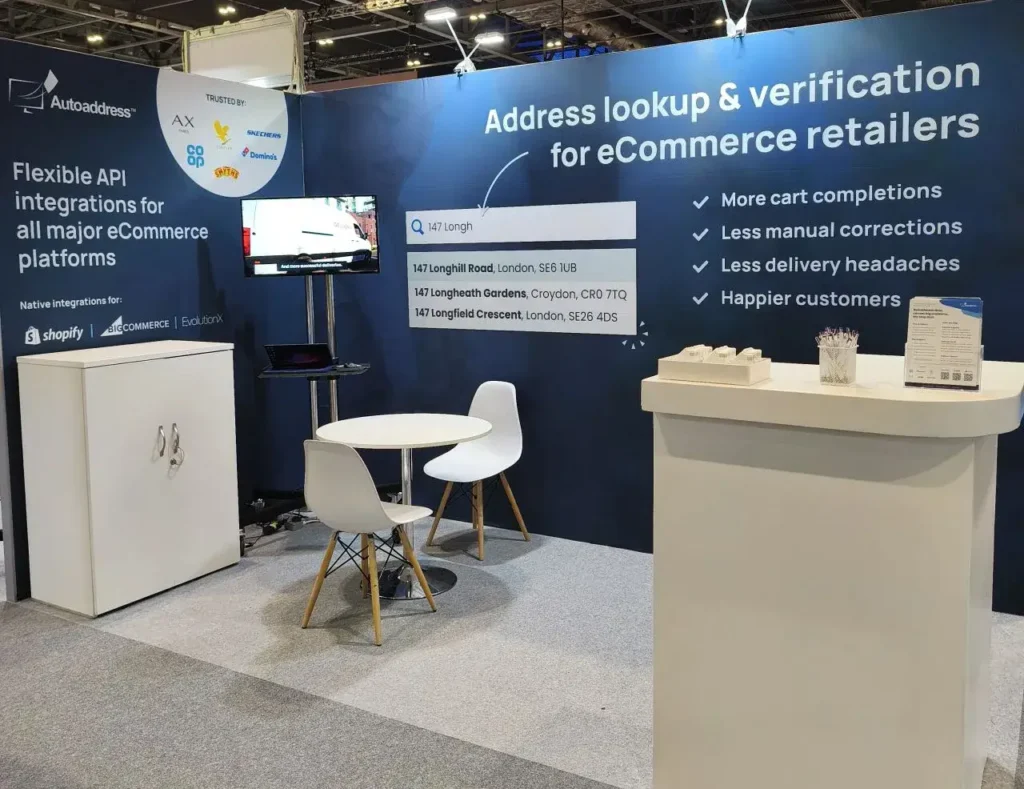 Autoaddress stand L34 at the eCommerce Expo in London, 23-24 September 2026