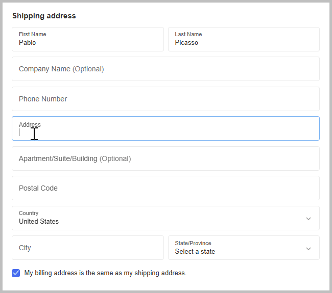 Animation of Google Places address autofill